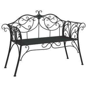 vidaXL Garden Bench 2 -Seater 131 x 47.5 x 90 cm Steel Black