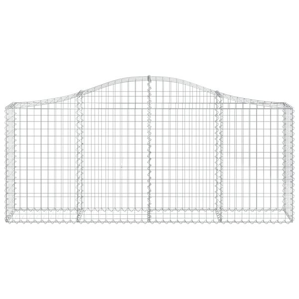 vidaXL Arched Gabion Baskets 5 pcs 200x30x80/100 cm Galvanised Iron