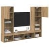 vidaXL TV Wall Units with LED 5 pcs Artisan Oak Engineered Wood