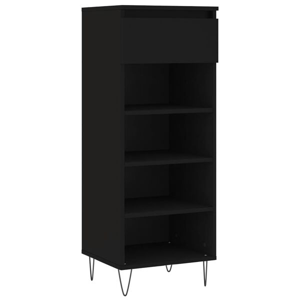vidaXL Shoe Cabinet Black 40x36x105 cm Engineered Wood