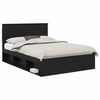 vidaXL Bed Frame with Headboard Black 140 x 190 cm Solid Pine Wood