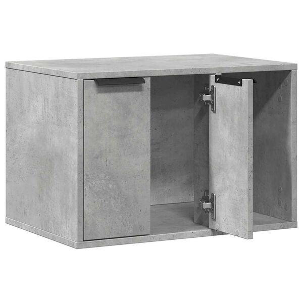 vidaXL Cat Litter Box Enclosure Concrete Grey 60x40x40 cm Engineered Wood