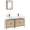 vidaXL Bathroom Furniture Set with Shelf 3 pcs Brown Engineered wood