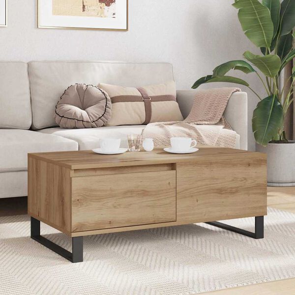 vidaXL Coffee Table Artisan Oak 90 x 50 x 36.5 cm Engineered Wood
