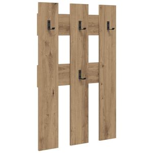 vidaXL Wall-Mounted Coat Rack Wall-Mounted Artisan Oak 65 x 3 x 100 cm