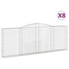 vidaXL Arched Gabion Baskets 8 pcs 400x30x140/160 cm Galvanised Iron