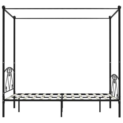 vidaXL Canopy Bed Frame Black Metal 140x200 cm