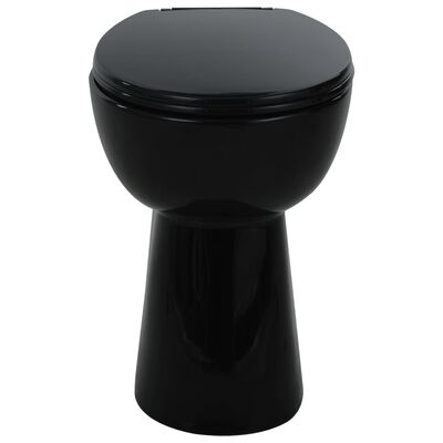 vidaXL High Rimless Toilet Soft Close 7 cm Higher Ceramic Black