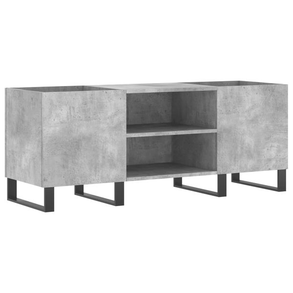 vidaXL Record Cabinet Concrete Grey 121x38x48 cm Engineered Wood
