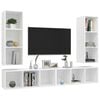 vidaXL Wall-mounted TV Cabinets 4 pcs White Engineered Wood