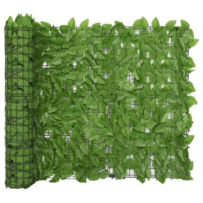vidaXL Balcony Screen with Green Leaves 600x100 cm