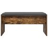 vidaXL Hall Bench with Cushion Smoked Oak 83 x 38 x 40 cm