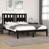 vidaXL Bed Frame without Mattress Black Solid Wood 200x200 cm (810041+818594)