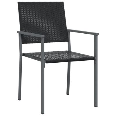 vidaXL Garden Chairs 2 pcs Black 54x62.5x89 cm Poly Rattan