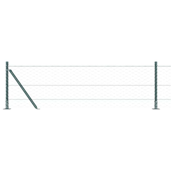 vidaXL Fence Post Green 50 x 0.6 m (50 mm mesh) Steel and PVC