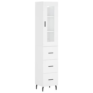 vidaXL Highboard White 34.5x34x180 cm Engineered Wood