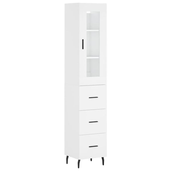 vidaXL Highboard White 34.5x34x180 cm Engineered Wood