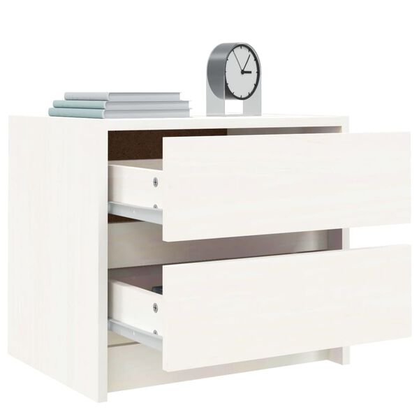 vidaXL Bedside Cabinets 2 pcs White 40x31x35.5 cm Solid Wood Pine