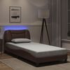 vidaXL Bed Frame with LED without Mattress "Hvar" Brown 80x200 cm