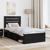 vidaXL Bed Frame with Headboard Black 90 x 200 cm Solid Pine Wood