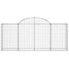 vidaXL Arched Gabion Baskets 2 pcs 200x30x80/100 cm Galvanised Iron