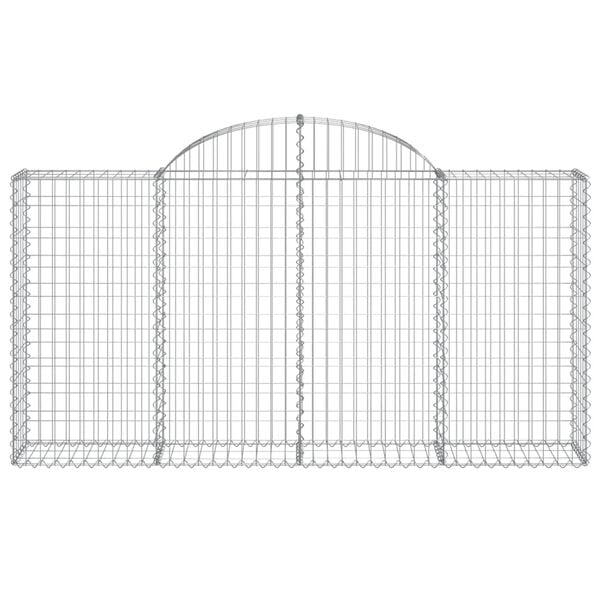 vidaXL Arched Gabion Baskets 25 pcs 200x30x100/120 cm Galvanised Iron