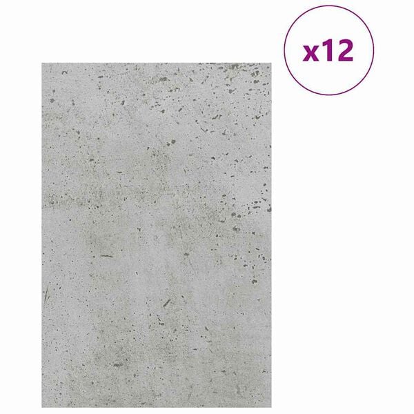 vidaXL Decor Panels 12 pcs Concrete Grey 40 x 60 x 0.27 cm