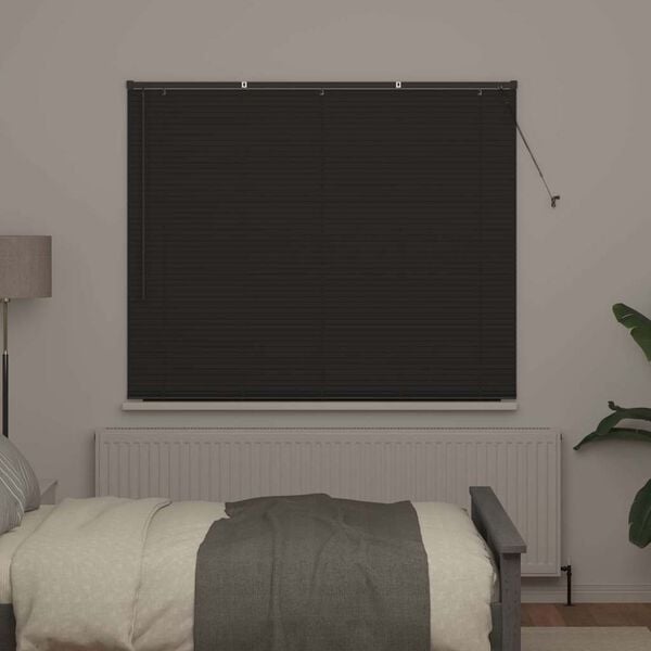 vidaXL Window Blind with Curtains Manual Dark grey Aluminium