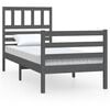 vidaXL Bed Frame without Mattress Grey 75x190 cm Small Single Solid Wood