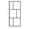 vidaXL Walk-in Shower Wall with Tempered Glass Black 90x195 cm