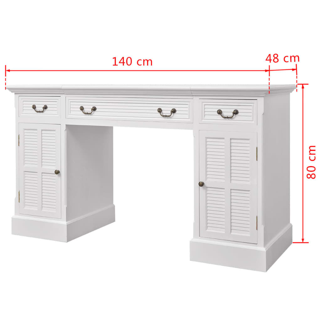 White shop pedestal desk