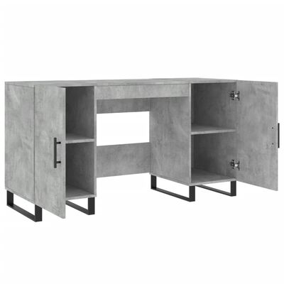 vidaXL Desk Concrete Grey 140x50x75 cm Engineered Wood
