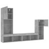 vidaXL 4 Piece TV Wall Units with LED Concrete Grey Engineered Wood