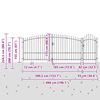vidaXL Garden Gate Black 125 x 400 cm Steel
