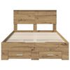 vidaXL Bed Frame with Drawer Artisan Oak 120 x 190 cm Engineered Wood
