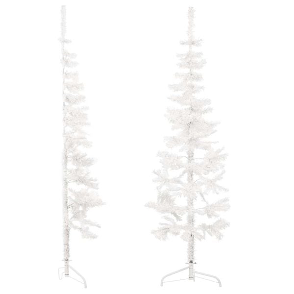 vidaXL Slim Artificial Half Christmas Tree with Stand White 180 cm