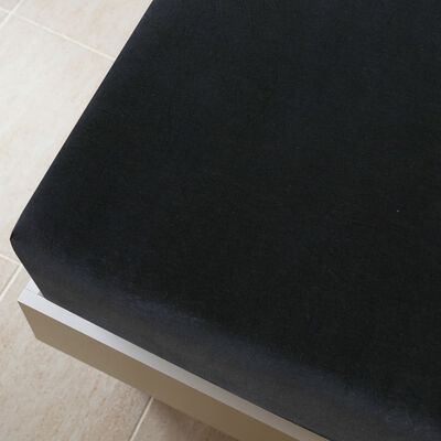vidaXL Jersey Fitted Sheet Black 100x200 cm Cotton