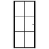 vidaXL Interior Door ESG Glass and Aluminium 93x201.5 cm Black