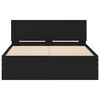 vidaXL Bed Frame with Headboard and LED Black 120x190 cm Small Double
