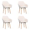 vidaXL Dining Chairs 4 pcs Cream Fabric