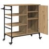 vidaXL Kitchen Trolley Artisan oak & & Black 87.5 x 38.5 x 84.5 cm