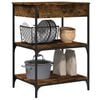 vidaXL Kitchen Trolley Smoked Oak 60x48x89.5 cm Engineered Wood