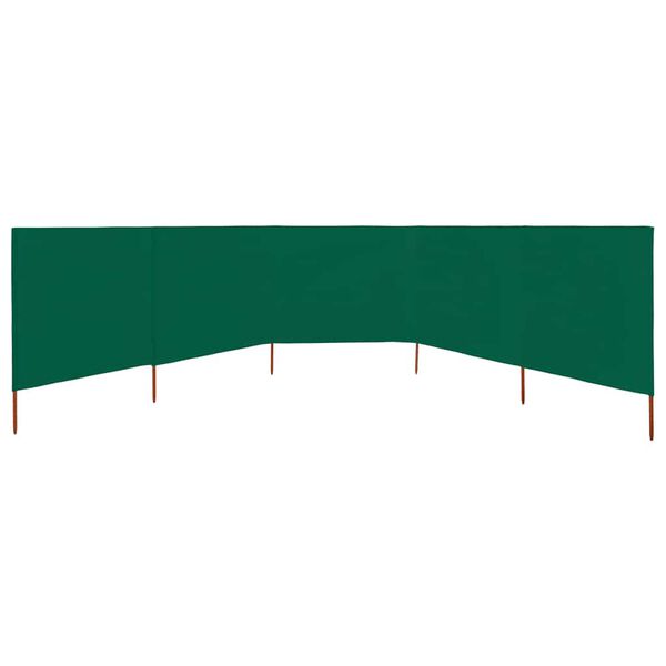 vidaXL 5-panel Wind Screen Fabric 600x80 cm Green