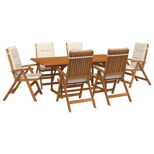 vidaXL Outdoor Dining Set with Parasol 8 pcs Cream White