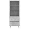 vidaXL Highboard Concrete Grey 40x36x110 cm Engineered Wood