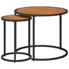 vidaXL Coffee Table Set 2 pcs Natural and Black 55 x 55 x 45 cm