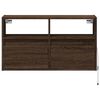 vidaXL TV Wall Cabinet with LED Lights Brown Oak 80x31x45 cm