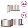 vidaXL Dog Gate with Door Foldable 12 Panels Brown 960 cm Poplar Wood