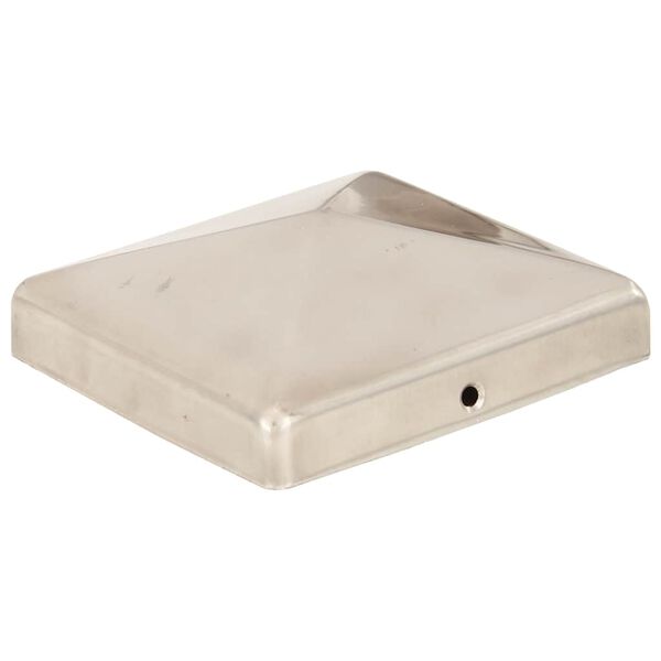 vidaXL Pyramid Fence Post Caps 6 pcs Stainless Steel 101x101 mm