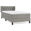 vidaXL Box Spring Bed with Mattress Light Grey 80x200 cm Velvet